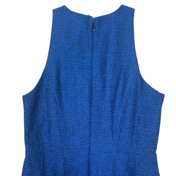 NWT Banana Republic Blue Italian Tweed Racerback Sleeveless Fit Flare Dress 6 - Picture 5 of 9
